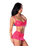 Exposed Get It Girl Lace Bra w/Skirt & Thong - Pink S/M - Image 2