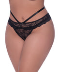 Exposed Ooh La Lace Peek-a-Boo Cheeky Panty Black QN