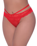 Exposed Ooh La Lace Peek-a-Boo Cheeky Panty Red QN