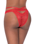 Exposed Ooh La Lace Peek-a-Boo Cheeky Panty Red S/M - Image 2