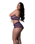 Exposed Hazy Dayz Gummy Bear Blacklight Reflective Halter Top & Short 2 pc Set - Multi QN - Image 2