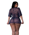 Exposed Hazy Dayz Butterfly Blacklight Reactive Halter Top w/Thong & Dress 3 pc Set - Black Multi QN - Image 4