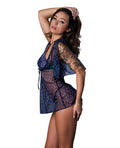 Exposed Hazy Dayz Butterfly Blacklight Reactive Halter Top w/Thong & Dress 3 pc Set - Black Multi S/M - Image 2