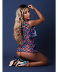 Exposed Hazy Dayz Gummy Bears Blacklight Reactive Halter Top w/Thong & Dress 3 pc Set - Multi S/M - Image 2