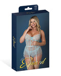 Exposed Blue Sky Flirty Slip Baby Doll w/Removable Garters & Thong - Light Blue QN - Image 4