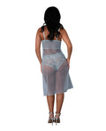 Exposed Blue Sky Long Chemise & Boy Short Panty - Light Blue L/XL - Image 2
