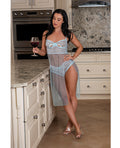 Exposed Blue Sky Long Chemise & Boy Short Panty - Light Blue L/XL - Image 3