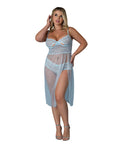 Exposed Blue Sky Long Chemise & Boy Short Panty - Light Blue QN