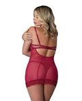Exposed Black Cherry Demi Cup Chemise & Thong Set - Red QN - Image 4