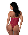 Exposed Black Cherry Halter Teddy - Red L/XL - Image 3