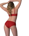 Exposed Rush Lace & Mesh Bra & Panty 2 pc Set - Red L/XL - Image 3