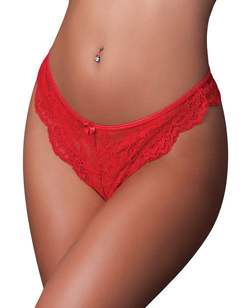 Exposed Sugar High Split Crotch Panty - Red L/XL