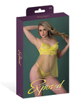 Exposed Daffodil Dreams Lace & Mesh Baby Doll w/G-String - Yellow L/XL - Image 5