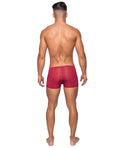 Male Power Seamless Sleek Short w/Sheer Pouch Red MD - Image 2