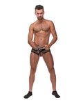 Male Power Cock Pit Fishnet Mini Cock Ring Short Black LG - Image 2