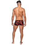 Male Power Kiss Me Stretch Mesh Mini Short Blk/Rd MD - Image 2