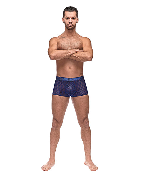 Male Power Diamond Mesh Mini Short Blue LG