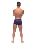 Male Power Diamond Mesh Mini Short Blue SM - Image 3