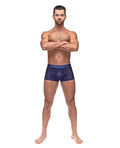 Male Power Diamond Mesh Mini Short Blue XL