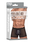 Male Power Private Screening Micro Mesh & Modal Skull Pouch Short Black LG - Image 4