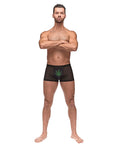 Male Power Private Screening Micro Mesh & Modal Pot Leaf Black SM