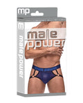 Male Power Diamond Mesh Jock Ring Blue L/XL - Image 4
