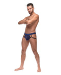 Male Power Diamond Mesh Jock Ring Blue S/M - Image 2