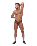 Male Power Cock Pit Fishnet Cock Ring Thong Red L/XL
