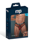 Male Power Cock Pit Fishnet Cock Ring Thong Red L/XL - Image 4