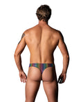 Male Power Pack & Play Thong w/Front Condom Pouch - Rainbow S/M - Image 2