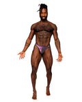 Male Power Hocus Pocus Stretch Poly Spandex Uplift Bong Thong Purple L/XL