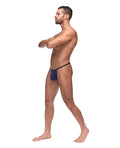 Male Power Diamond Mesh Posing Strap Blue O/S - Image 2
