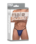 Male Power Diamond Mesh Posing Strap Blue O/S - Image 4