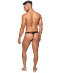 Male Power Kiss Me Stretch Mesh Micro Thong V Blk/Rd L/XL - Image 2