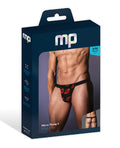 Male Power Kiss Me Stretch Mesh Micro Thong V Blk/Rd S/M - Image 3