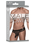 Male Power Hoser Stretch Mesh Thong Black L/XL - Image 3