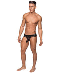Male Power Hoser Stretch Mesh Thong Black S/M