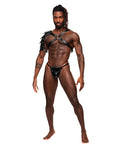 Male Power Aquarius PU Leather Chest Harness w/Half Sleeve Black O/S