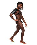 Male Power Aquarius PU Leather Chest Harness w/Half Sleeve Black O/S - Image 3
