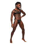 Male Power Libra PU Leather Chest Harness Black O/S - Image 3