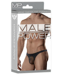 Male Power Male Power Sheer Nylon Lycra Pouch Thong Black L/XL - Image 3