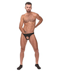 Male Power Male Power Nylon Spandex Pouchless Brief Black O/S