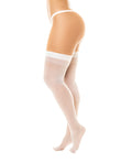 Mapale Sheer Thigh High Stockings White O/S - Image 2
