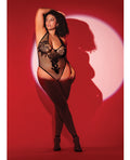 Mapale Floral Convertible Top Fishnet Bodysuit - Black QN - Image 3