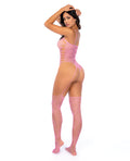 Heart Fishnet Body Stocking w/Heart Details - Pink O/S (2)
