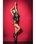 Mapale Wet Look Bodysuit w/Removable Harness Black XL - Image 2