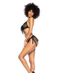 Mapale Fringe Halter Top & Open Back Bottom w/Front Zipper Black L/XL - Image 2