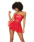 Mapale Wet Look Two in One Babydoll Red LG - Image 2