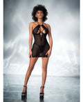 Mapale Shadow Stripe Halter Underwire Babydoll & G-String Black LG - Image 2