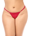 Mapale Luxe Babydoll w/Adjustable Straps & G-String - Red 1X/2X - Image 3